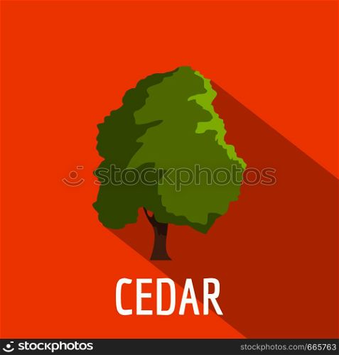 Cedar tree icon. Flat illustration of cedar tree vector icon for web. Cedar tree icon, flat style