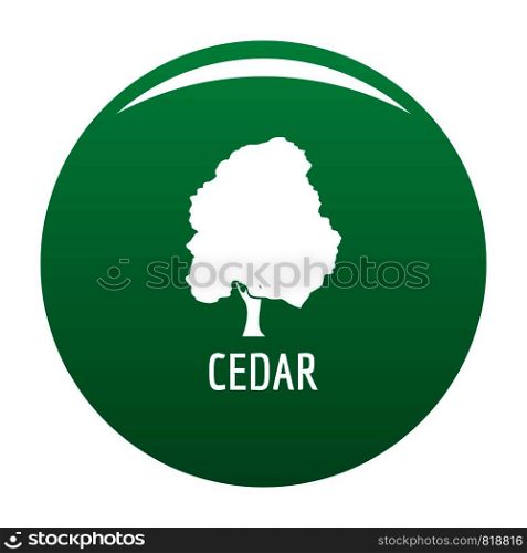 Cedar tree icon. Simple illustration of cedar tree vector icon for any design green. Cedar tree icon vector green