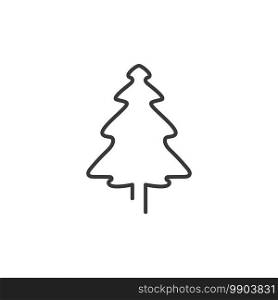 Cedar tree illustration logo design template