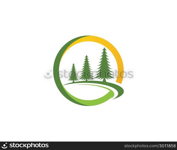 Cedar tree Logo template vector icon illustration design