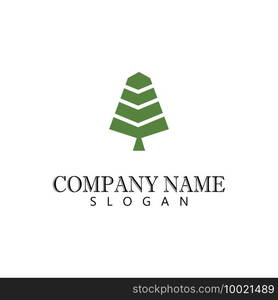 Cedar tree vector icon illustration design template