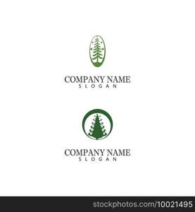 Cedar tree vector icon illustration design template