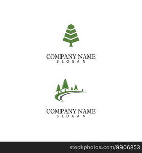 Cedar tree vector icon illustration design template