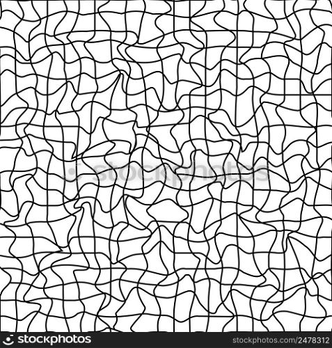 Ceformed mes grid, tangled maze, background tangled lines hreads deformation