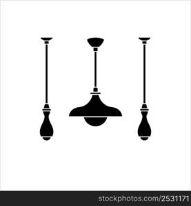 Ceiling Lamp Icon, Home Ceiling Hanging Lighting Lamp Vector Art Illustration