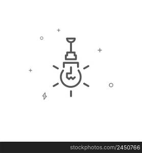 Ceiling lightbulb simple vector line icon. L&symbol, pictogram, sign isolated on white background. Editable stroke. Adjust line weight.. Ceiling lightbulb simple vector line icon. L&symbol, pictogram, sign isolated on white background. Editable stroke