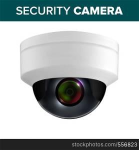 Ceiling Video Surveillance Security Camera Vector. Wireless Indoor Safeguard Cctv Camera For Observe And Control Of Territory. Privacy Monitoring Security Realistic 3d Illustration. Ceiling Video Surveillance Security Camera Vector