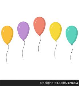 celebraition colourful ballons isolated in white background. balloons