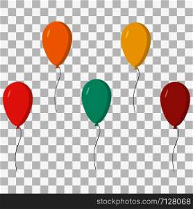 celebraition colourful ballons isolated in white background. balloons icons set
