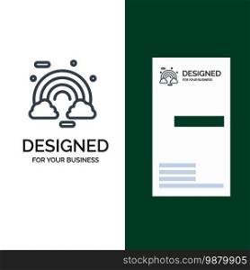Celebrate, Cloud, Colorful, Ireland, Irish Grey Logo Design and Business Card Template