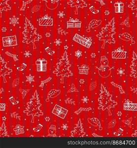 Celebrate theme with seamless pattern for Christmas or new year decorative on  red background,vector illustration