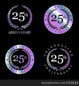 Celebrating anniversary badges with elegent design vector