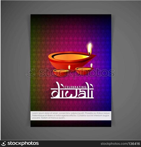 Celebrating dewali card with elegent design vector