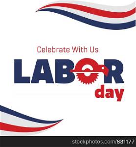Celebrating Labour day design card vector