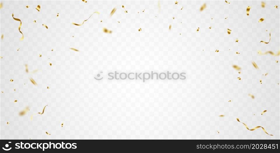 Celebration background template with confetti and gold ribbons. luxury greeting rich card.