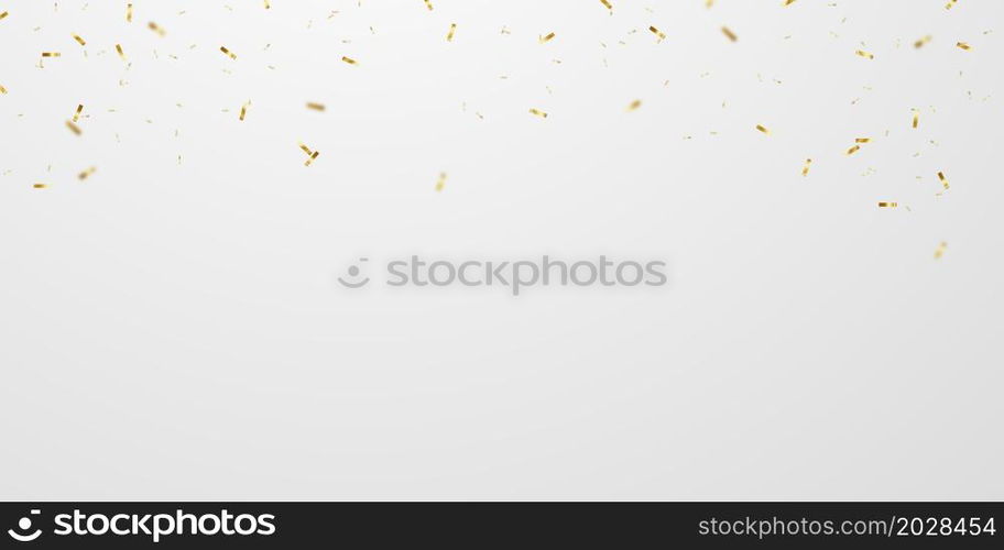 Celebration background template with confetti and gold ribbons. luxury greeting rich card.