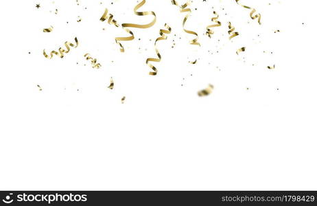 Celebration background template with confetti gold ribbons. luxury greeting rich card.