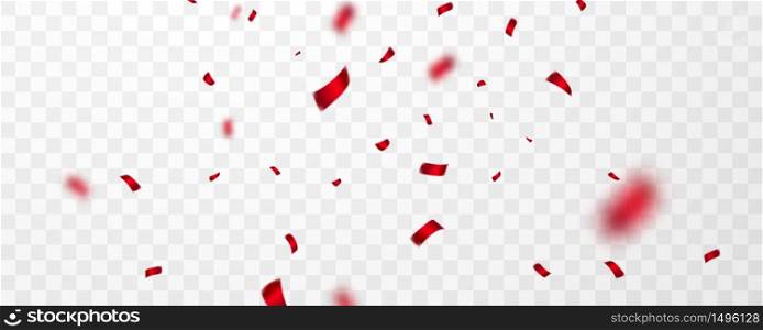 Celebration background template with confetti red ribbons. luxury greeting rich card.