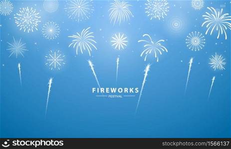 Celebration background template with fireworks. luxury greeting rich card.