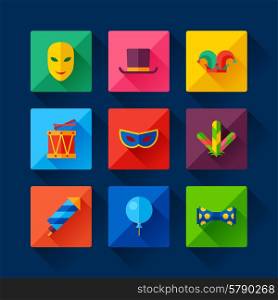 Celebration carnival set of flat icons and objects. Celebration carnival set of flat icons and objects.