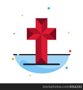 Celebration, Christian, Cross, Easter Abstract Flat Color Icon Template