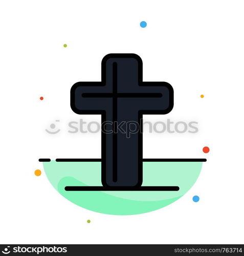 Celebration, Christian, Cross, Easter Abstract Flat Color Icon Template