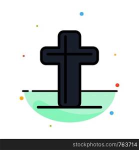 Celebration, Christian, Cross, Easter Abstract Flat Color Icon Template