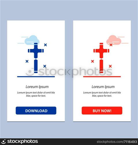 Celebration, Christian, Cross, Easter Blue and Red Download and Buy Now web Widget Card Template
