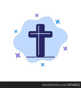 Celebration, Christian, Cross, Easter Blue Icon on Abstract Cloud Background