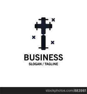 Celebration, Christian, Cross, Easter Business Logo Template. Flat Color