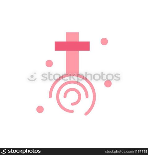 Celebration, Christian, Cross, Easter Flat Color Icon. Vector icon banner Template