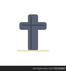 Celebration, Christian, Cross, Easter  Flat Color Icon. Vector icon banner Template