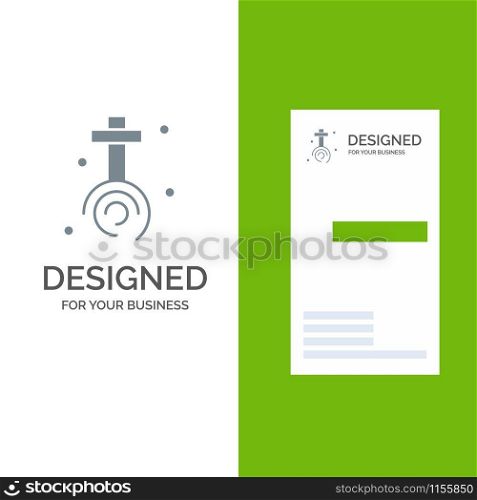 Celebration, Christian, Cross, Easter Grey Logo Design and Business Card Template