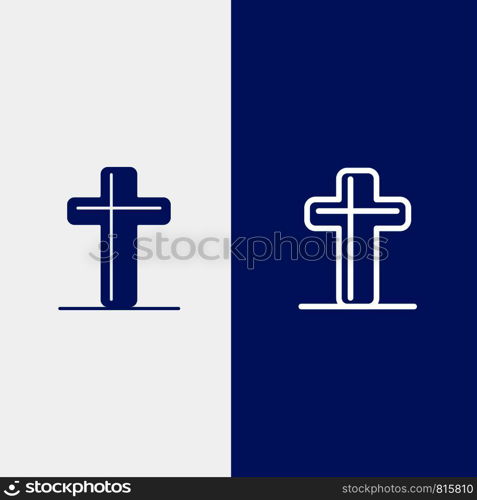 Celebration, Christian, Cross, Easter Line and Glyph Solid icon Blue banner Line and Glyph Solid icon Blue banner