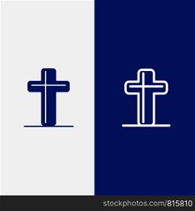 Celebration, Christian, Cross, Easter Line and Glyph Solid icon Blue banner Line and Glyph Solid icon Blue banner