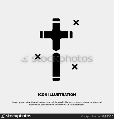 Celebration, Christian, Cross, Easter solid Glyph Icon vector