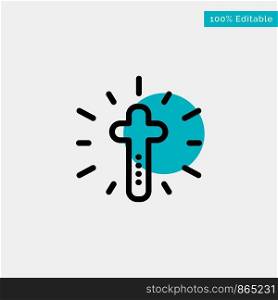 Celebration, Christian, Cross, Easter turquoise highlight circle point Vector icon