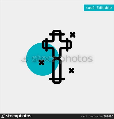 Celebration, Christian, Cross, Easter turquoise highlight circle point Vector icon