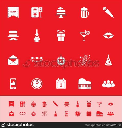 Celebration color icons on red background, stock vector