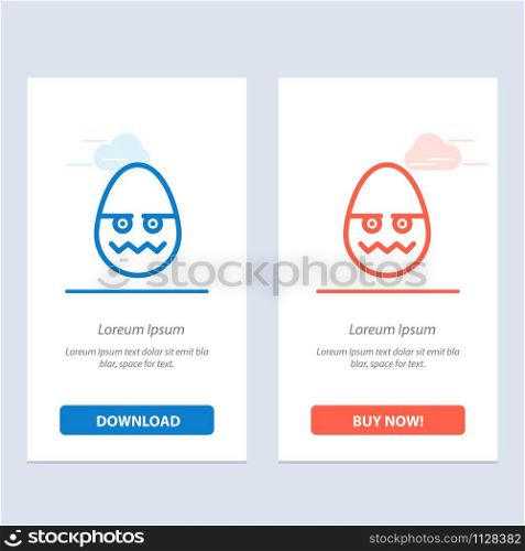 Celebration, Decoration, Easter, Egg Blue and Red Download and Buy Now web Widget Card Template