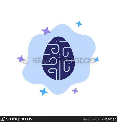 Celebration, Decoration, Easter, Egg, Holiday Blue Icon on Abstract Cloud Background