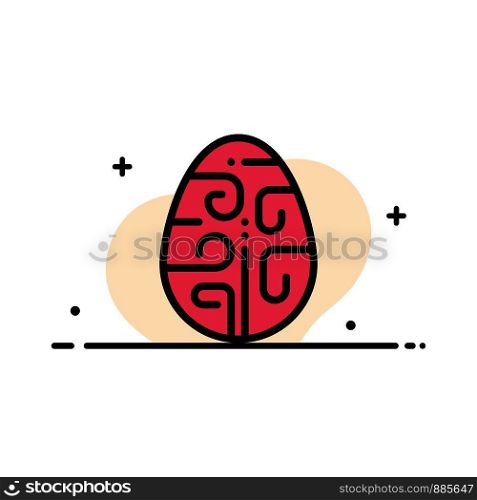 Celebration, Decoration, Easter, Egg, Holiday Business Flat Line Filled Icon Vector Banner Template