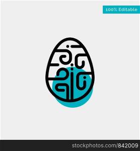 Celebration, Decoration, Easter, Egg, Holiday turquoise highlight circle point Vector icon