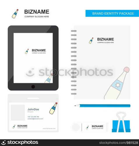 Celebration drink Business Logo, Tab App, Diary PVC Employee Card and USB Brand Stationary Package Design Vector Template