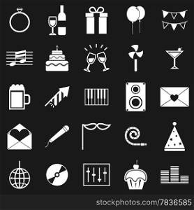 Celebration icons on black background, stock vector