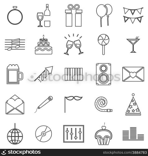 Celebration line icons on white background, stock vector