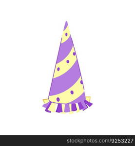 celebration party hat cartoon. fun decoration, cap celebrate celebration party hat sign. isolated symbol vector illustration. celebration party hat cartoon vector illustration