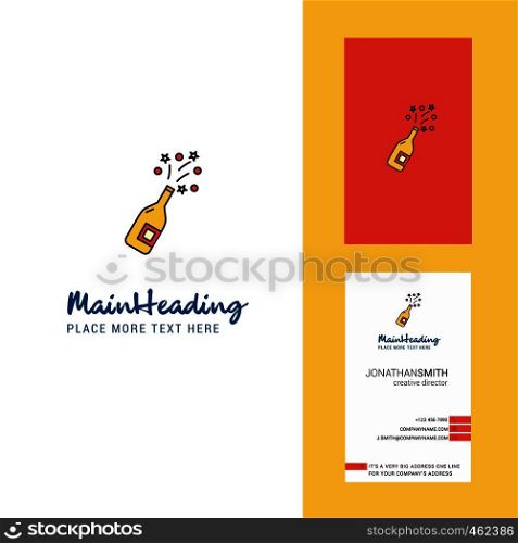 Celebrations drink Creative Logo and business card. vertical Design Vector