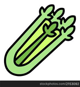 Celery plant icon. Outline celery plant vector icon color flat isolated. Celery plant icon color outline vector