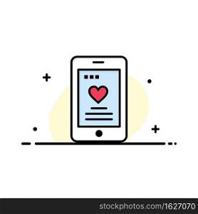 Cell, Love, Phone, Wedding  Business Flat Line Filled Icon Vector Banner Template